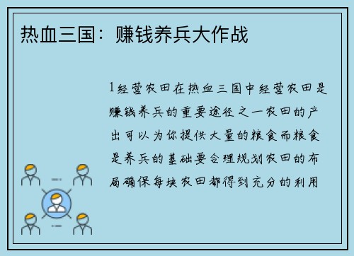 热血三国：赚钱养兵大作战